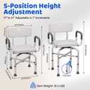 360 Swivel Shower Chair for Inside Shower,500lbs Swivel Shower Chair with Arms andBack, Adjustable Height Shower Chair forElderly and Disabled with Stable Non-SlipDesign Bathroom Tub Stool