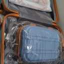 Kono Luggage Set 4 Piece Carry On Hardside Luggage with TSA Lock Spinner Wheels Carry On Suitcase Apricot Blue (Carry-On Travel Set (DB/TB/12/20"))
