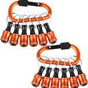 Upgrade Orange 12Pcs Bit Holder Keychain, 1/4 inch Hex Shank Bit Holders, Quick-change Design For Nut Driver, Screwdriver & Drill Bits, Include Keychain Carabiner, Push to Unlock (A5-sct)