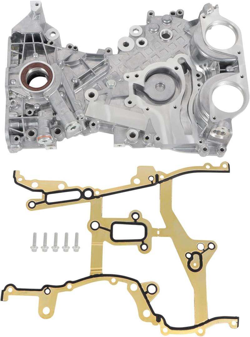 Engine Timing Cover w/Gasket Compatible with Chevy Cruze Sonic Trax Buick Encore 1.4L 2011-2021 Timing Chain Oil Pump Cover & Seal Replace 25199424 25194353 55562793 (Timing Cover w/Gasket)