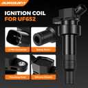 Set of 4 Ignition Coil Pack Compatible with 1.6 L4 Kia Soul 2012-2019, Rio 2012-2020, Hyundai Veloster 2012-2017, Accent 2012-2020 Coils Replacement for UF652