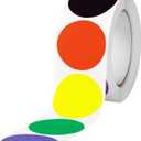 500 Pcs Colored Dot Stickers, 1" Round Color Coding Labels Writable Self-Adhesive 8 Color Style Colorful Circle Dot Sticker for Office, Classroom, Family, Yard Sale (500 Labels per Roll)