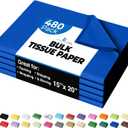 Party Solids Dark Blue Tissue Paper for Gift Bags - 15" X 20" Bulk Tissue Paper Dark Blue 480 Sheets - 10lb Newsprint for Packing, Birthday Gift Box Filler, Packing Supplies for Moving Supplies