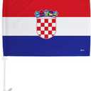 Croatia Flag World Cup 2022 Croatian Car Flags Bandera Para Carros De Auto Decorations Small Banner For Window Clip Pole Accessories FIFA Sports Fans Outdoor Game Football Soccer Gifts Made In USA