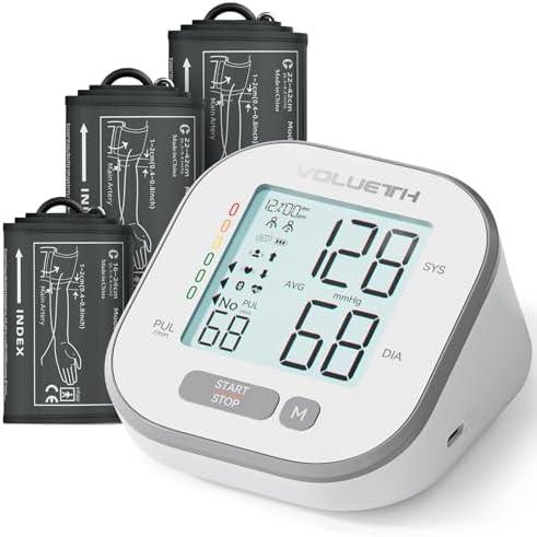 Pediatric Blood Pressure Cuff, Blood Pressure Machine for Home Use - 3 Size Cuffs, Small 4"-8", Medium 6"-10" and Large 7"-17", Perfect for Family Health Monitoring