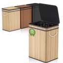 Mihoho 80 Liter/21 Gallon Large Trash Can with Lid, Garbage Bin Wastebasket Made of Bamboo, Outdoor Garbage Can/Waste Bin for Home, Office, Bathroom, Kitchen 24" HX15.8 WX11.8 D