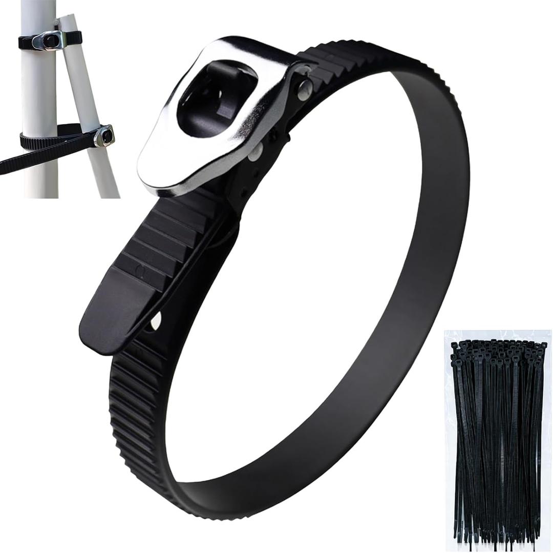 Heavy Duty Reusable Ratcheting Cable Ties with Stainless Steel Buckle, Ultimate Grip Lock Straps That Do Not Require Assembly, Adjustable Multipurpos Ratchet Grip Straps for Secure Anything