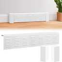 4 ft Steel Baseboard Heater Cover with Left and Right End Caps White Easy Slip-on Baseboard Covers for Bathroom Hydronic System