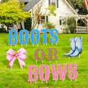 Whaline 13 Pcs Gender Reveal Party Decorations Baby Shower Yard Signs with Stakes Boots or Bows Gender Reveal Ideals Lawn Signs for Indoor Outdoor Garden Party Supplies Decor