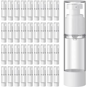 Sabary 60 Pcs Clear Airless Pump Bottles Refillable Cosmetic Travel Size Dispenser Vacuum Plastic Travel Bottles Empty Lotion Pump Dispenser Liquid Toiletry Container(3.4 oz)