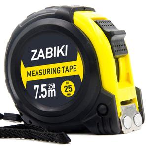 Measuring Tape Measure, 25 Ft Easy to Read Decimal Retractable Dual Side Ruler with Metric and Inches, for Surveyors, Engineers and Electricians, with Magnetic Tip and Rubber Protective Casing (7.6 m, Yellow)