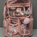 Bevalsa Clear Backpack for Girls, Transparent Backpack with Lunch Bag for Kids Elementary Middle High school Student, Heavy Duty See Through Clear Bookbag Stadium Approved (Pink)
