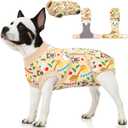 PetWarm Dog Recovery Suit, Substitute E-Collar Cone Prevent Licking Onesies for Dogs, Dog Surgery Recovery Suit, Female Male Onesie for Dogs Spay Neuter, Zoo Pattern, Yellow, S (Small (Back:11.4-13.4'', Weight:7-15LB))
