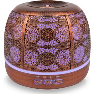 ARVIDSSON 500ml Essential Oil Diffuser, Metal Diffusers for Essential Oils, Aromatherapy Oil Diffuser for Large Room, Color Changing Mood Light & Mist Timer Setting, Gift for Women
