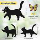 Fence Yard Statues Garden Stake, Metal Wall Art Statues Outdoor Rust-Proof Decor, Laser Cut Silhouette Art Double Sided Metal Sculpture for Outdoor Courtyard Garden Fence TreeBlack Cat