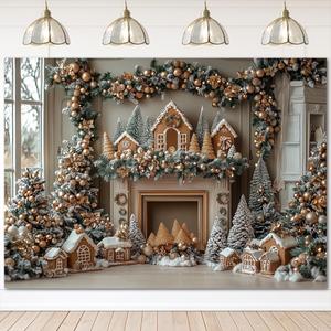 Mocsicka Christmas Backdrop Christmas Tree Gifts Photo Backdrop Xmas Holiday Party Decoration Photo Booth Props (10x7ft)