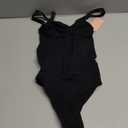 FeelinGirl Bodysuits for Women Seamless Square Neck Tummy Control Compression Thong Shapewear Bodysuit Tank Tops Bodysuit (Medium-Large, Black)