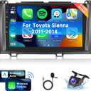 [8 CORE 4G+64G] for Toyota Sienna 2011-2014 Car Radio with Wireless Carplay/Android Auto, 9 Inch Android 13 IPS Touch Screen Car Stereo, Bluetooth, GPS, WiFi, SWC, DSP + HD Backup Camera