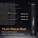 HANDING M1 Travel Rod Travel Baitcaster Rod 5-Piece Travel Fishing Rod 6'6" for Largemouth Smallmouth Walleye Pickerel