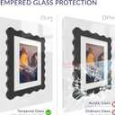 5x7 Wavy Picture Frame with Mat for 4x6, Real Glass and Wooden​ Frame - Tabletop or Wall Hanging Photo Frame(1 Pack, Black)