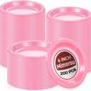 Mimorou 200 Pcs Plastic Dessert Plates 6 Inch Disposable Round Dinner Cake Plates Bulk for Wedding Birthday Picnic Salad Appetizer Party Supplies(Pink)