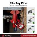 Ball Valve Lockout with Safety Padlock, Adjustable Ball Valve Lockout Device, Suitable for 1/2"-2-1/2" Diameter Outside Pipe, 1 Set, Water Spigot Lock, OSHA Compliant Outdoor Faucet Lock