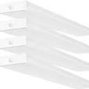 hykolity 4FT 5.7" W LED Wraparound Light with 40W 4400LM 4000K, Hardwired
4 Foot LED Wrap Light Fixture,2-Lamp 32W Fluorescent Equiv. Flush Mount Office Ceiling Light for Garage Office Kitchen,ETL,4P