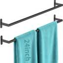 2-Pack Matte Black Bathroom Towel Bar, 24-Inch Towel Racks for Bathroom Wall Mounted, Heavy Duty Towel Rod Holder Mordern Home Decor