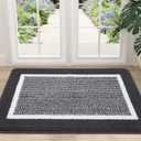 Colorxy Indoor Door Mat, Non-Slip Absorbent Resist Dirt Entrance Mat, Sturdy Low-Profile Inside Floor Mats, Washable Front Entry Doormats for Entryway, 36''x24'', Dark Grey