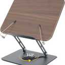Book Stand for Reading, Multi-Angle & Height Book Holder with 360 Swivel Base, Lightweight Foldable Cookbook Stand for Kitchen, Office, Textbook, Recipe, Music Scores, Kindle, Tablet (Regular Version)