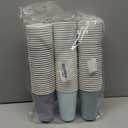 100Pcs Dusty Blue Paper Cups 12oz Gradient Blue Party Cups Birthday Bridal Baby Shower Disposable Drinking Cups for Hot Cold Drinks Beverage Coffee Wedding Christmas Party Supplies