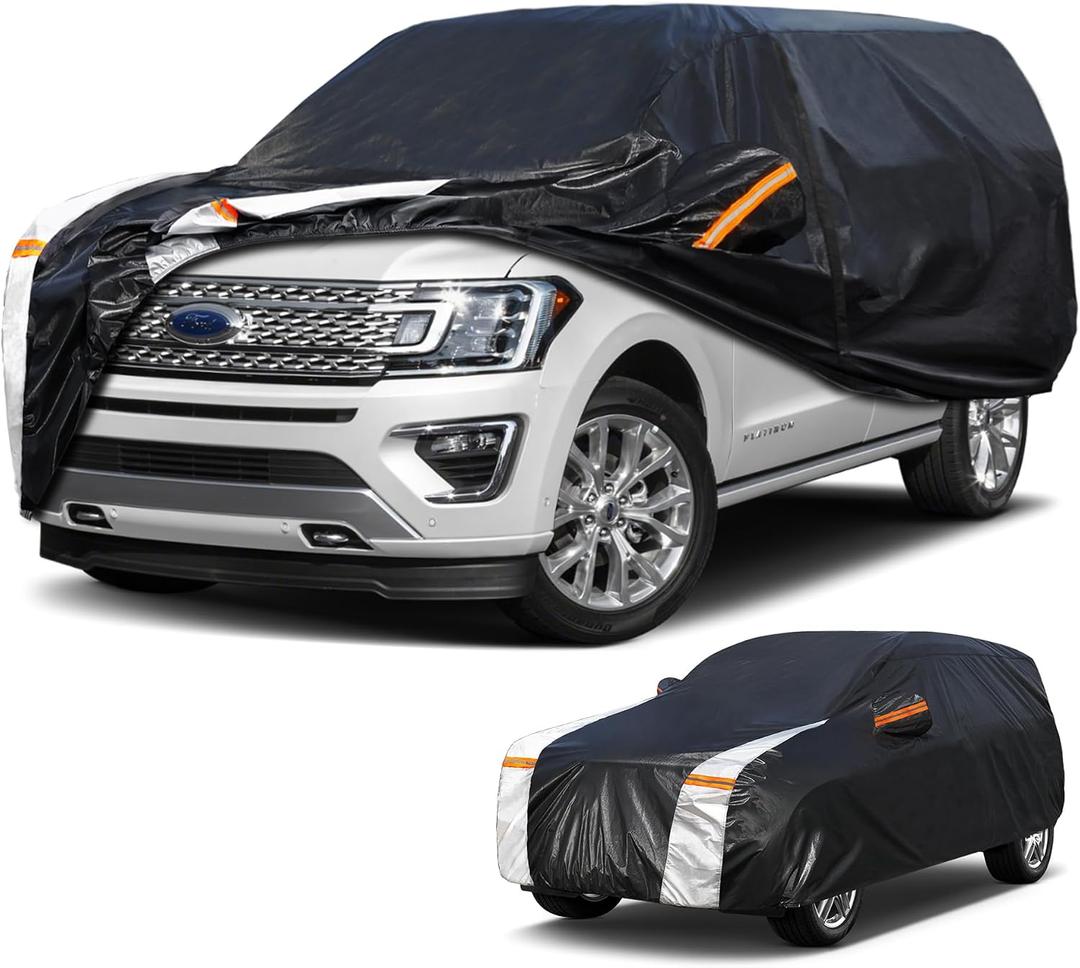Large SUV Car Cover for Ford Expedition(No Suitable for MAX) 100% Waterproof All Weather, Heavy Duty Outdoor Full Exterior Covers Rain Sun Wind UV Protection.