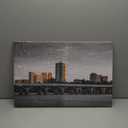 Tulsa Oklahoma Skyline Black and White Wall Art Night Downtown Cityscape Posters Prints on Canvas 1 Piece Wall Paintings Wall Art for Living Room Bedroom Bathroom Framed Ready to Hang 16X24 INCH