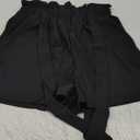Dokotoo Womens Casual Summer 2024 Ruffle Belted Elastic Waist Shorts with Pockets (Small, Black)