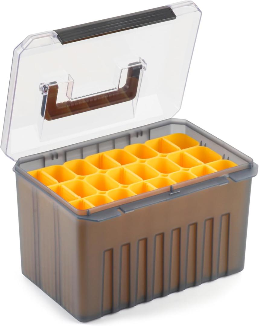 RUNCL Fishing Tackle Box with Clear Lid - Large-Capacity Multi-Slot Organizer, Rigid Hard Lure Organizer, Durable for Freshwater Bass & Saltwater Fishing