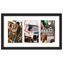 upsimples 8x14 Collage Picture Frame, Display Pictures with Mat or 8x14 Without Mat, Wall Hanging 3 4x6 Picture Frame Collage Wall Decor, Black, 1 Pack