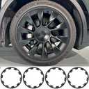 KALOFOR for Tesla Model Y 20 Inch Wheel Rim Protector Hubcaps Induction Wheels Rim Cover Tire Trim Rings Matte Black 4Pcs Model Y Accessories