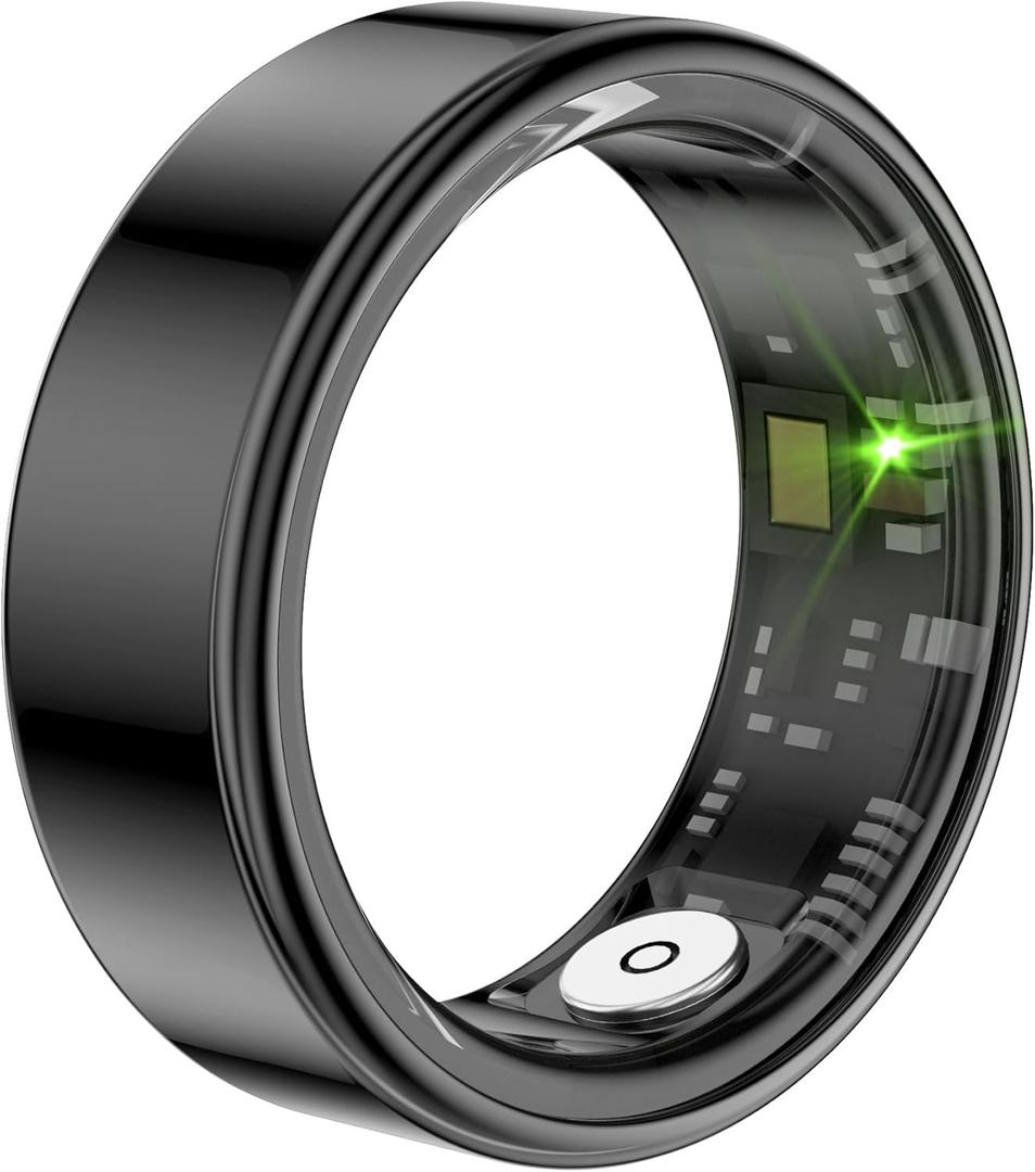 Smart Ring Heart Rate Monitor Blood Pressure Ring Sleep Tracker Health Rings Pedometer Step Counter Calories Waterproof Fitness Rings for Women Men