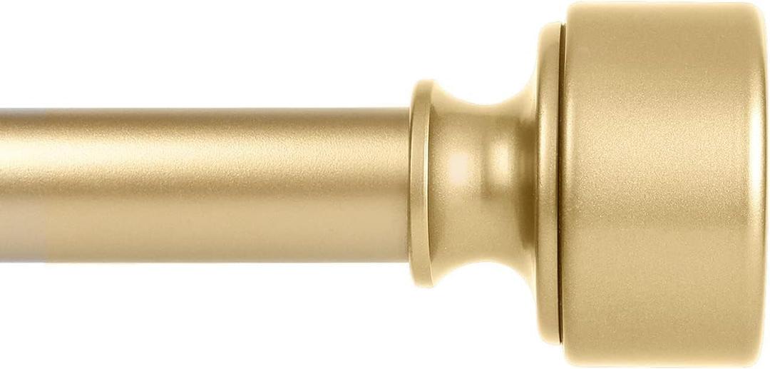 Gold Curtain Rods for Windows 48 to 84 Inch(4-7ft), 1 Inch Diameter Heavy Duty Curtain Rod, Adjustable Decorative Drapery Poles 36-88", Brass Gold