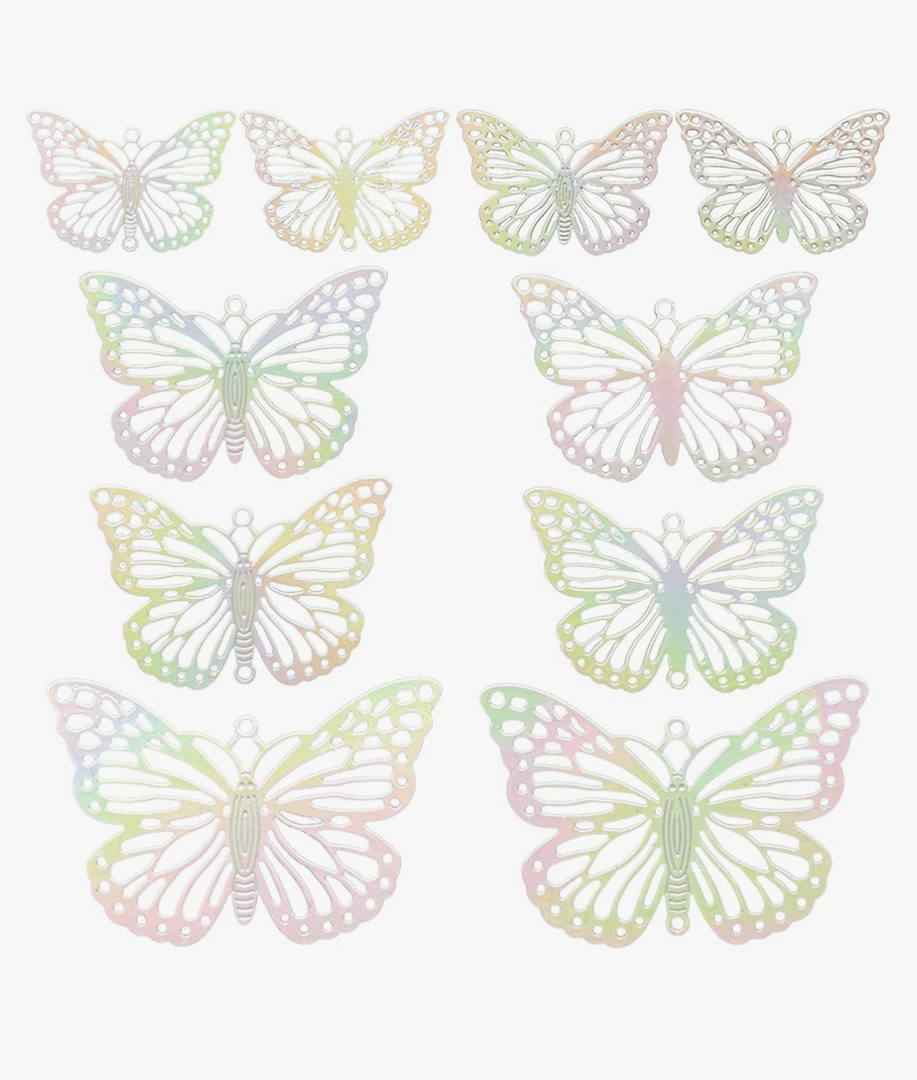 Dazzling Colorful Filigree Charms Hollow Out Multicolor Geometric Filigree Pendants for DIY Jewelry Making Earrings Necklaces Components 24pcs