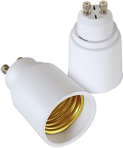 YI Lighting (Pack of 2) GU10 to E26/E27 Adapter - GU10 Bayonet Base to E26/E27 Edison Screw Bulb Socket Adapter Converter