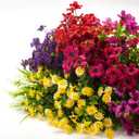 Grunyia 20 Bundles Artificial Flowers Outdoor No Fade UV Resistant Fake Plastic Flowers Faux Plants for Garden Patio Porch Window Box Home Wedding Farmhouse Hanging Dcor