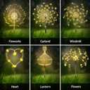 Maleyt 8 Pack Outdoor Solar Garden Lights, Firework Lights Solar Powered 8 Modes, Solar Landscape Lamp Outside Decor with Remote Control,120 LED Waterproof DIY String Lights (Warm)