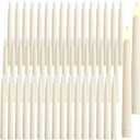 Baquler 50 Pcs 8.5 Inches Flameless Taper Candles Bulk Battery Operated Taper Candles Ivory LED Candlesticks Flickering for Christmas Wedding Home Decor