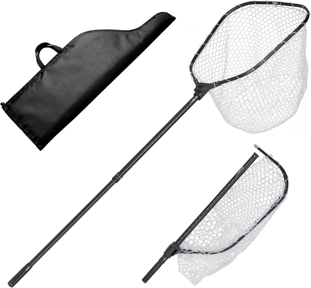 VEVOR Fishing Net, Landing Nets with Telescopic Handle Lightweight and Stronger Fish Gear, Durable and Fish-Friendly, for Kayak, Boat, Bank, Pond
