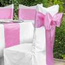 Babenest Satin Chair Sashes Ties Upgraded 50 pcs Chair Ribbons Bows for Wedding Banquet Party Easter Christmas Events Decoration (Pink)
