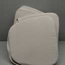 AAAAAcessories D-Shaped Chair Cushions, 2" Thick Dining Chair Pads with Ties and Removable, Machine-Washable Cover, 17" x 16", Set of 4, Beige