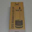 Pandaloo Glass Cups With Lids and Straws -20 Fl Oz- Perfect Size Iced Coffee Cup - Smoothie Cup With Bamboo Lid and On the go Lid - Glass Tumbler With Straw (1 Count (Pack of 1), Lilac Rhapsody)