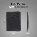 Thin RFID Blocking Full Grain Genuine Leather Slim Front Pocket Minimalist Wallet with ID Window and Cash Pocket - (SC10)