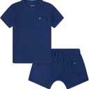 Hurley baby-boys And Toddler Rib Knit T-shirt and Shorts 1-piece Outfit Set 21